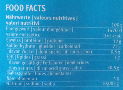 Weissmehl - Nutrition facts - fr