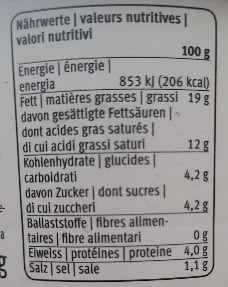 Frischkäse Meerrettich - Valori nutrizionali - fr