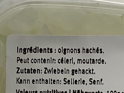 Oignon émincé - Ingredients - fr