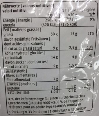 Cacahuètes salées - Nährwertangaben - fr