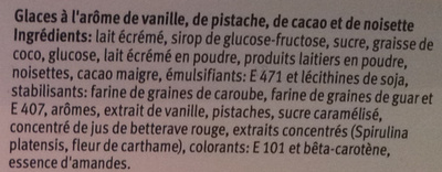 M Classic - Vanille - Pistache - Cacao - Noisette - Ingrediënten - fr