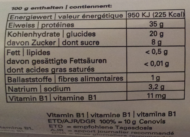 Condiment à tartiner - Nährwertangaben - fr