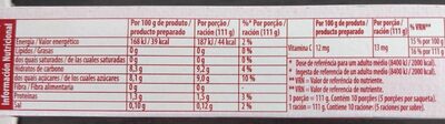 Gelatina sabor morango fresa - Informació nutricional - es