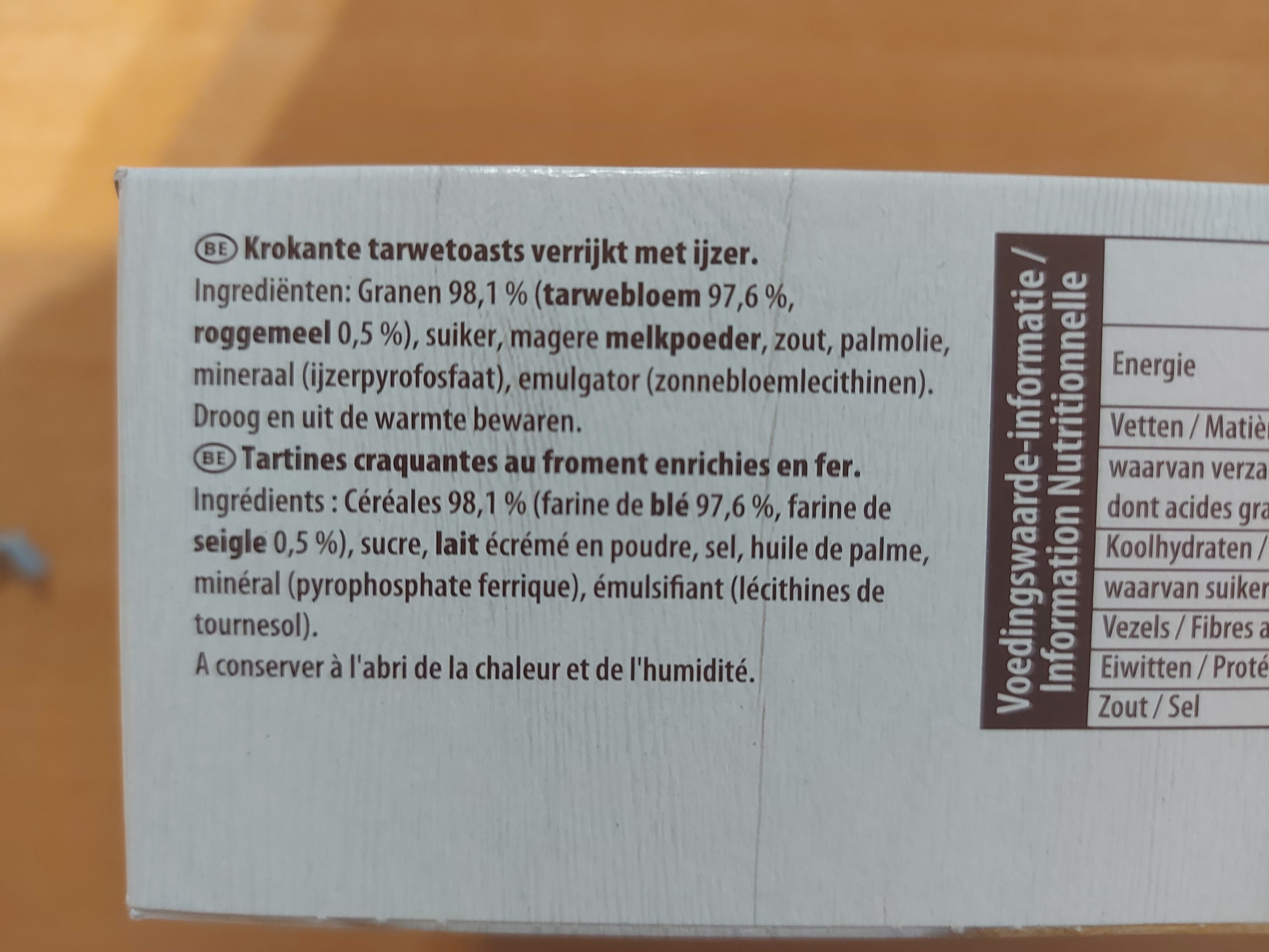 Cracotte - Ingredientes - fr