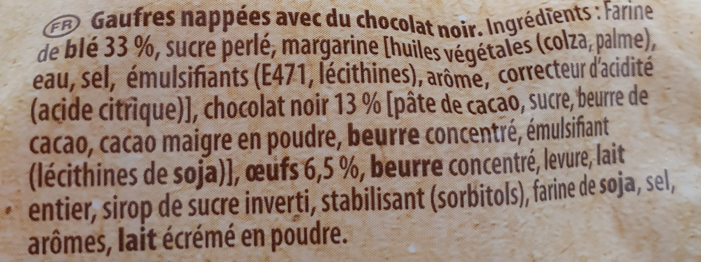 La Gaufre - chocolat noir 70% cacao - Ingredienser - fr