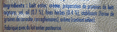 Philadelphia (6 portions) Ail & Fines Herbes (21,5% MG) - 100 g - Kraft - Ingrédients