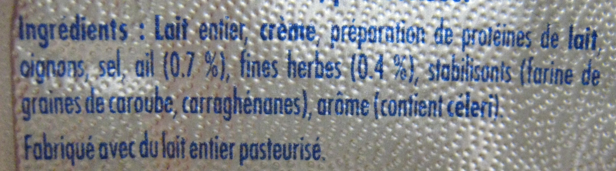 Philadelphia (6 portions) Ail & Fines Herbes (21,5% MG) - 100 g - Kraft - Ingrédients