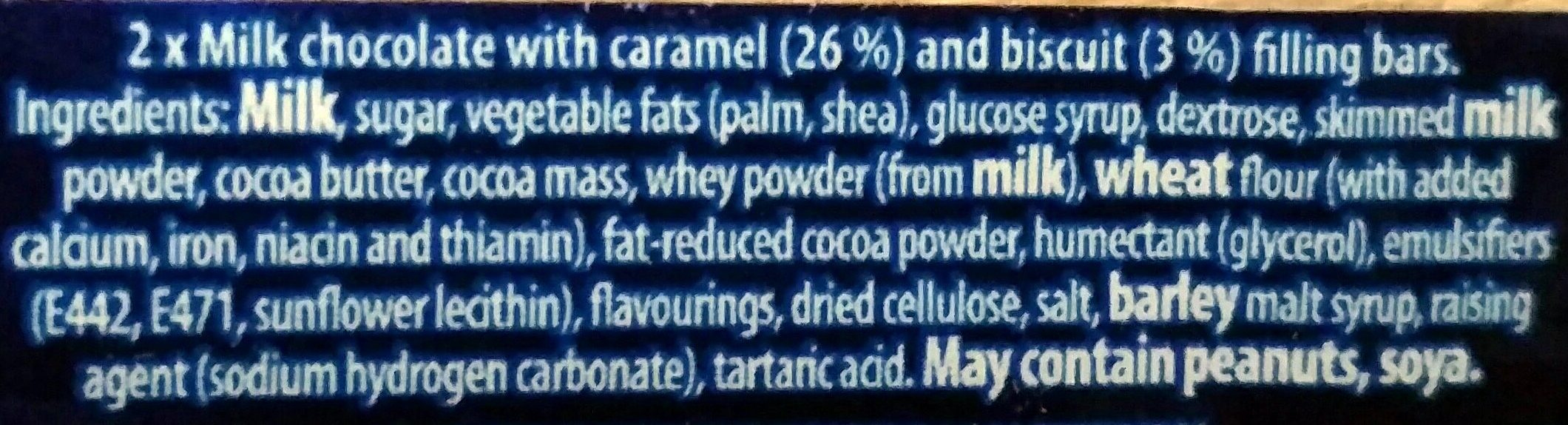 Cadbury boost chocolate bar - Ingredients