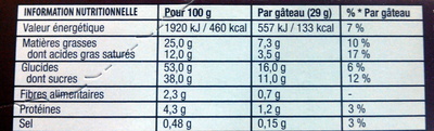 Napolitain signature chocolat - Nutrition facts - fr