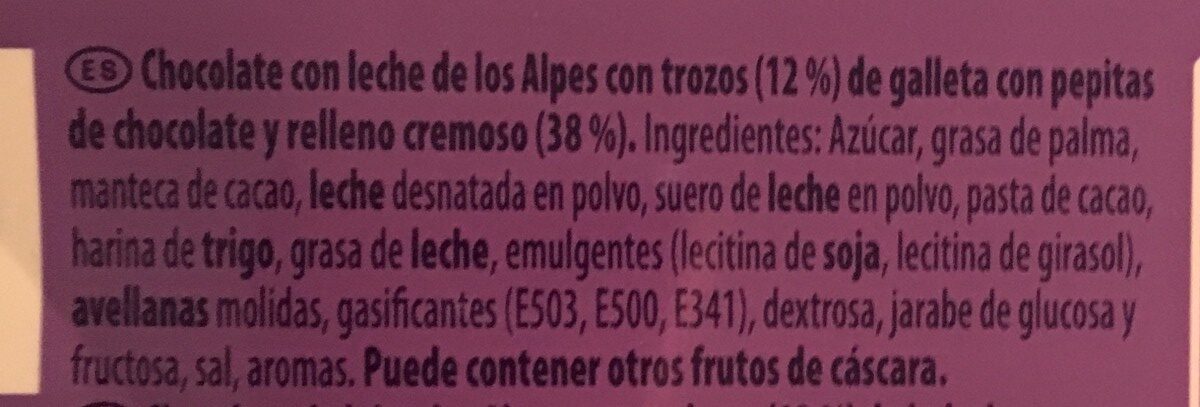 Chips ahoy! 100% Alpine MILK - Ingredients - fr