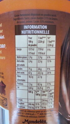 Grand Arôme (32% cacao) - Näringsfakta - fr