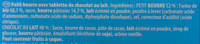 Véritable Petit Écolier Chocolat au Lait - Ingredients - fr