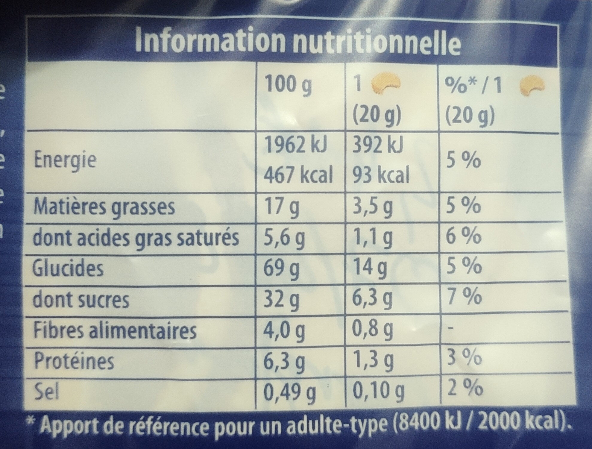 Prince, biscuits fourrés parfum chocolat - Nutrition facts - fr