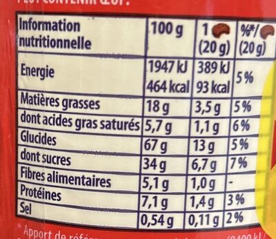 Prince goût tout choco au blé complet - Nutrition facts - fr