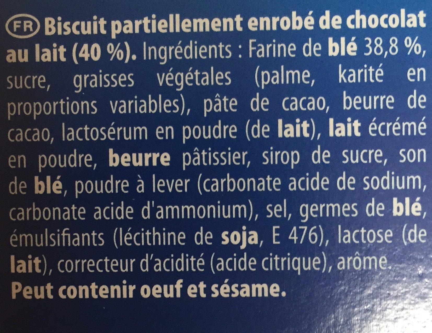 Granola Barre Extra Sablée - Ingrédients