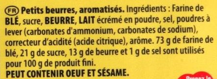 Véritable Petit Beurre - Ingrédients
