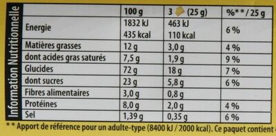 Véritable Petit Beurre - Nutrition facts - fr