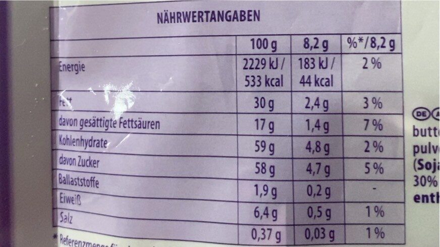 Milka Feine Kugeln Alpenmilch - Nutrition facts - de
