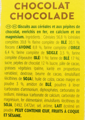 Belvita Petit Déjeuner Original Chocolat 🍫8 x 50 g - Ingredientes - fr
