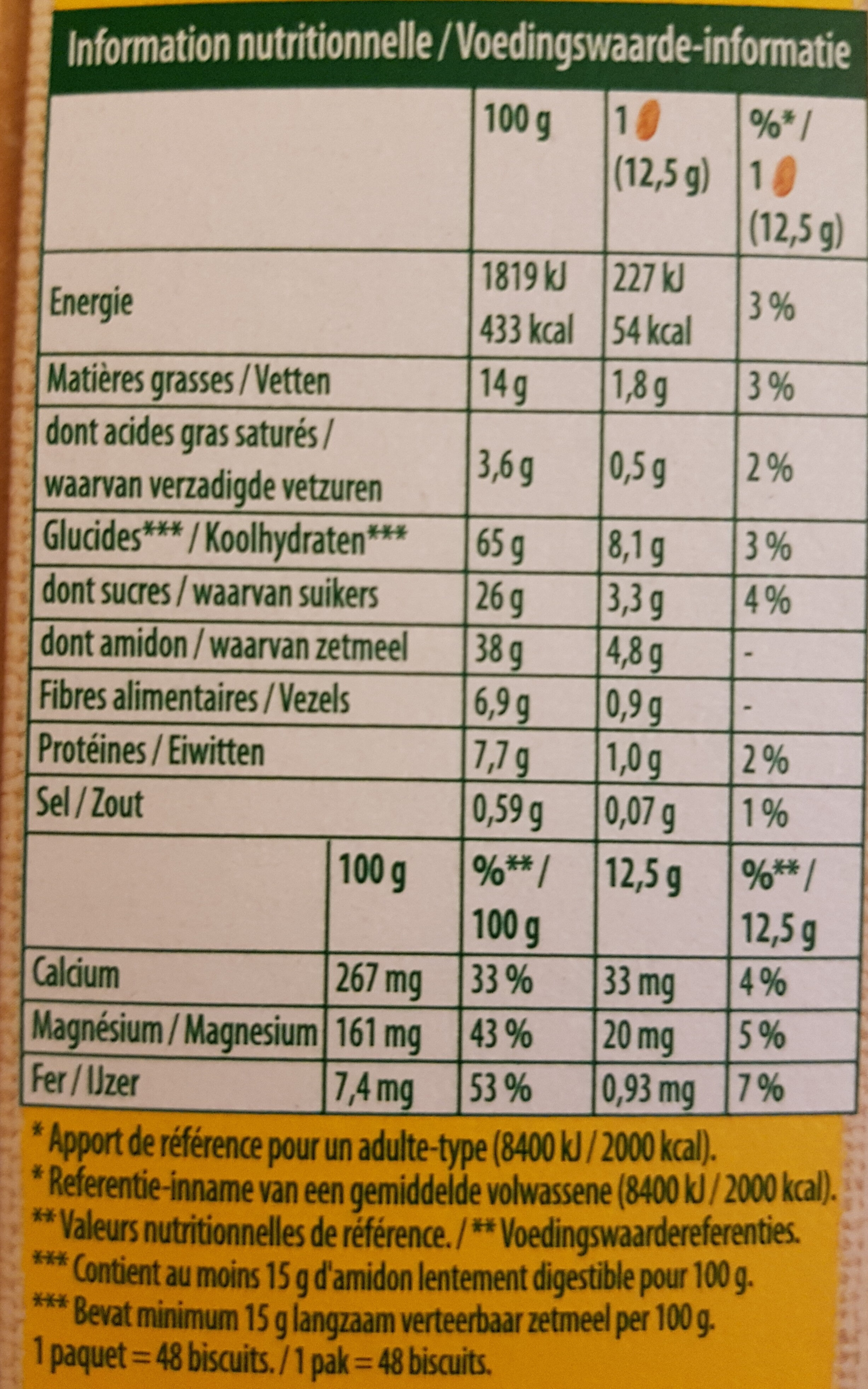 BelVita Petit Déjeuner Chocolat - Nutrition facts - fr