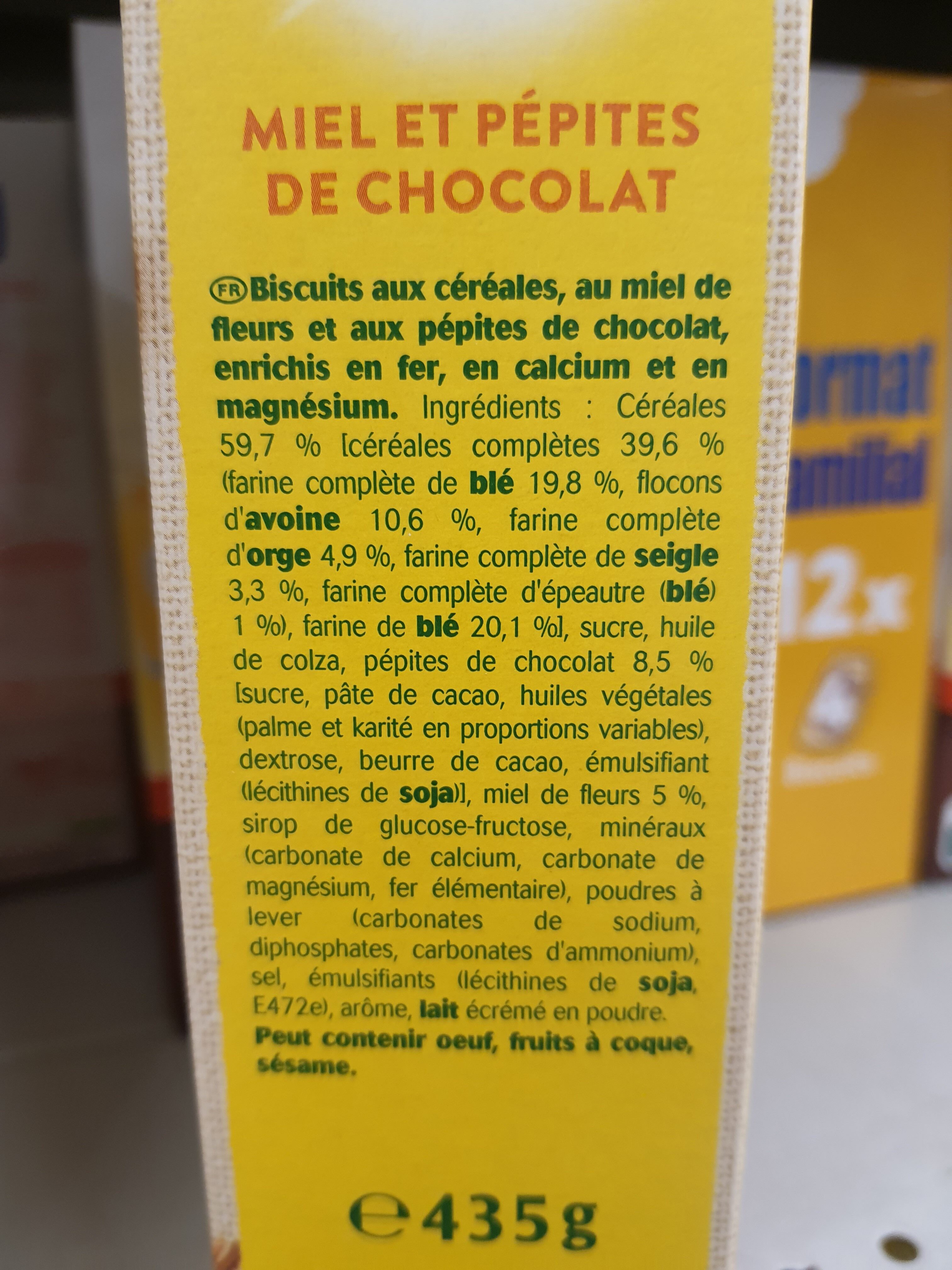 Belvita Original Petit-Déjeuner miel et pépites de chocolat - Ingredients - fr