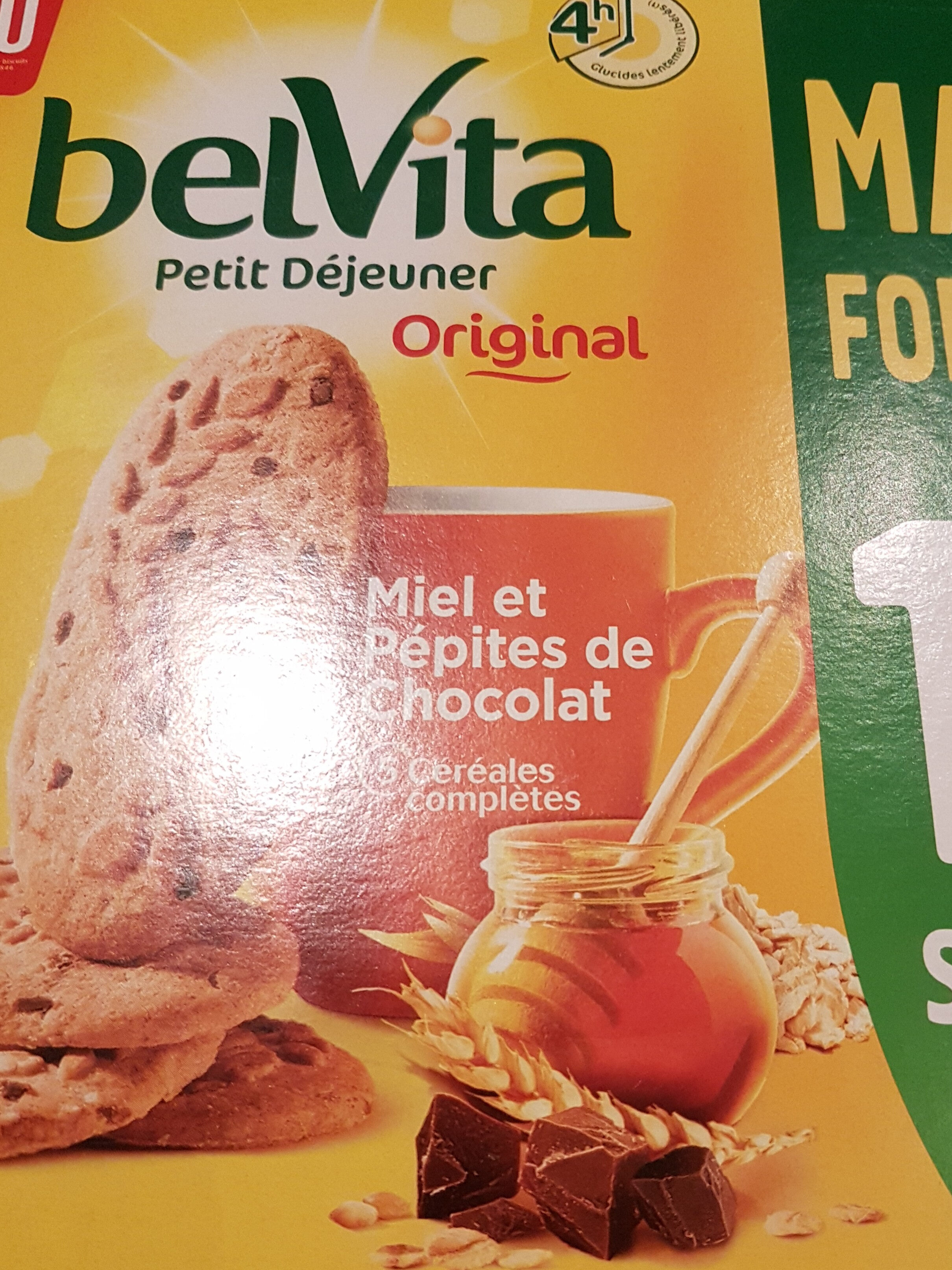 Belvita original  - Biscuits petit déjeuner miel & pépites de chocolat - Produit