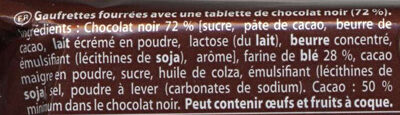 Gaufrettes - Tablette de chocolat - Ingrédients