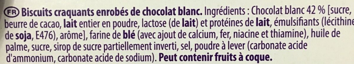 Finger chocolat blanc - Ingredients - fr