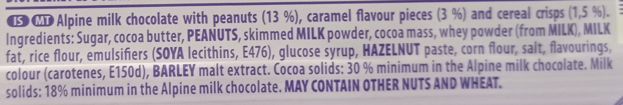 Milka Peanut Crisp - Ingredients