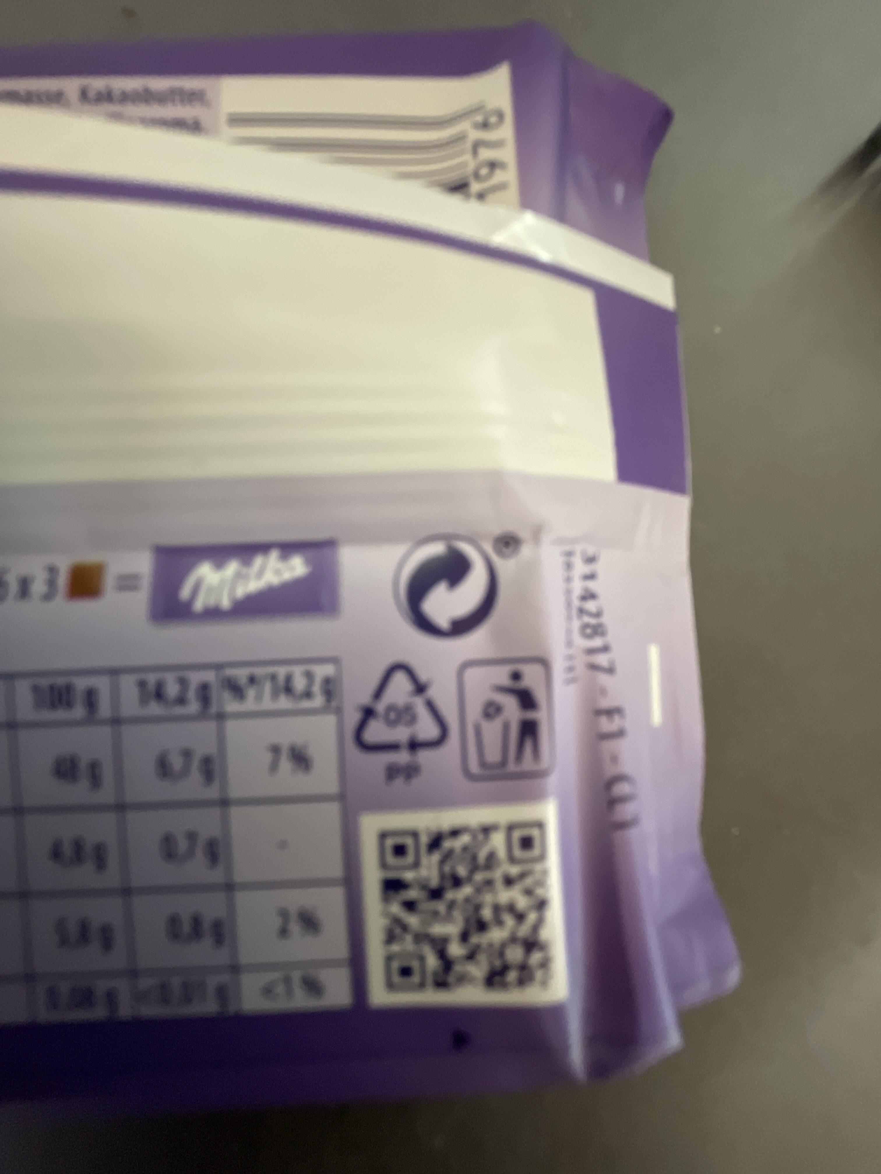 Milka Darkmilk - Wiederverwertungsanweisungen und/oder Verpackungsinformationen