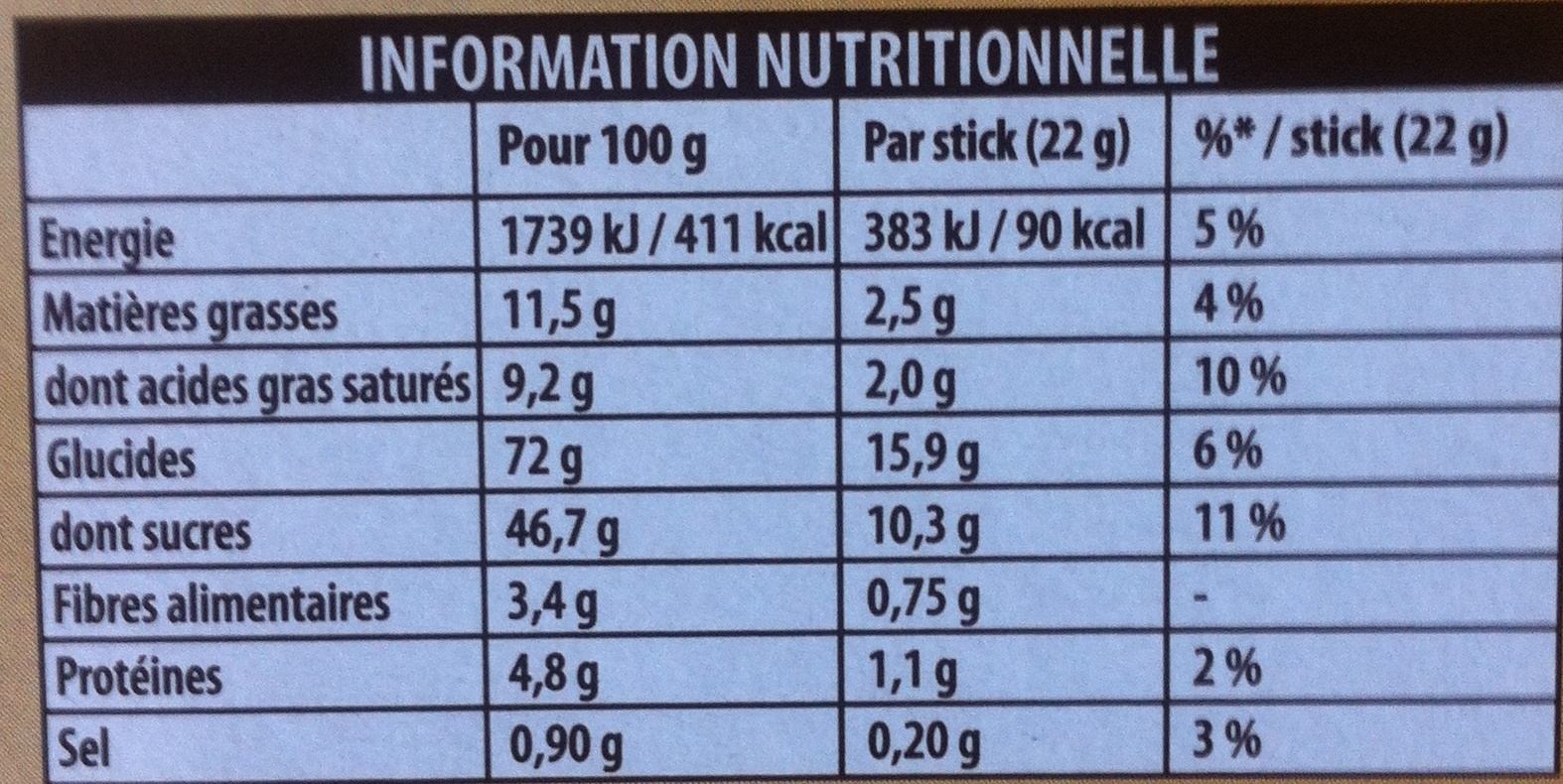 Max cappucciano aux éclats de milka - Nutrition facts - fr