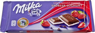 Milka Chocolate With Strawberry and Yogurt Filling - Produit