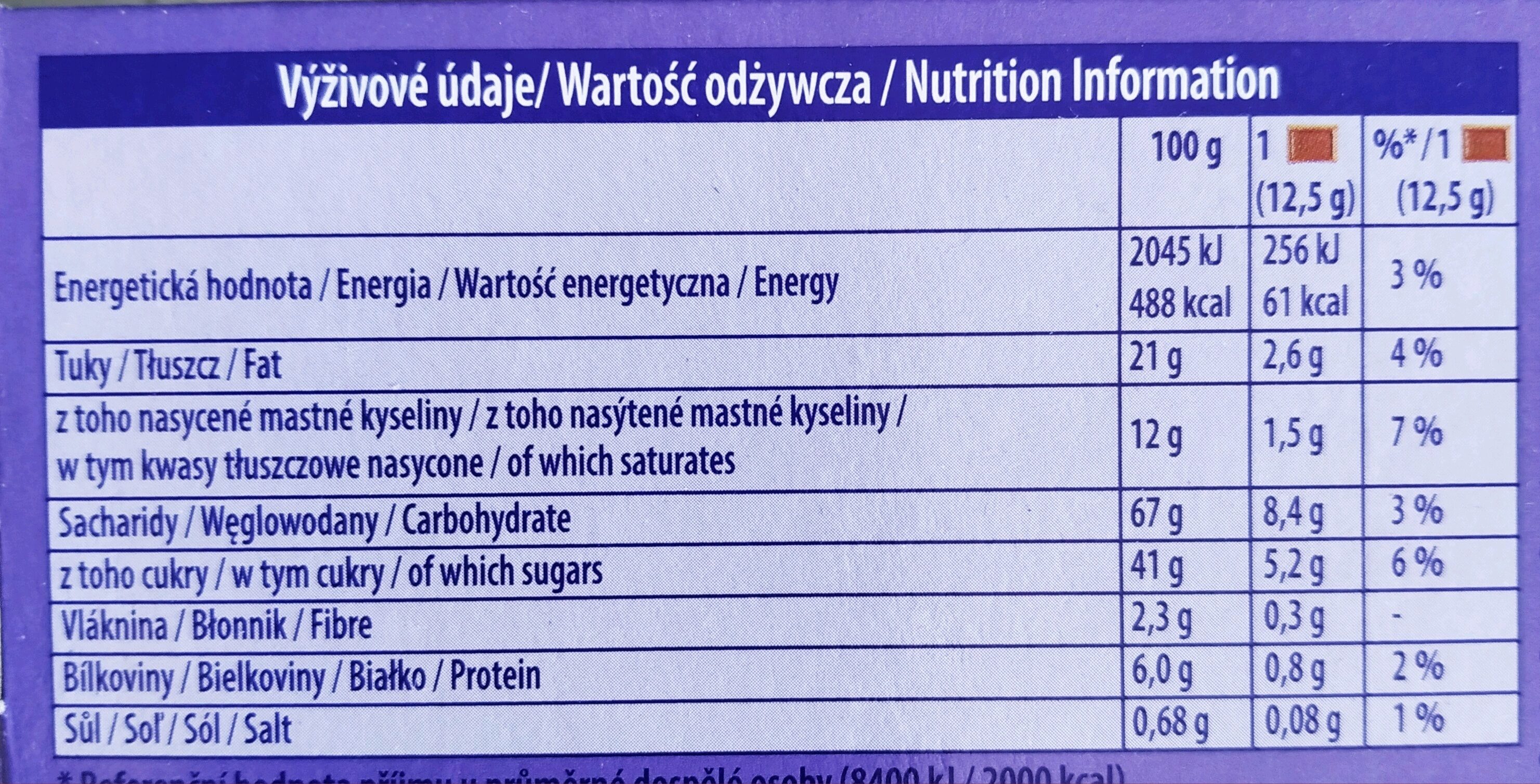 Milka Choco Biscuits - Nutrition facts