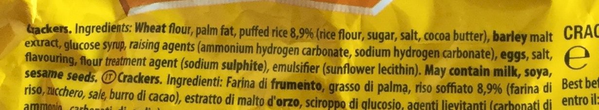 Tuc Crispy - Ingredients