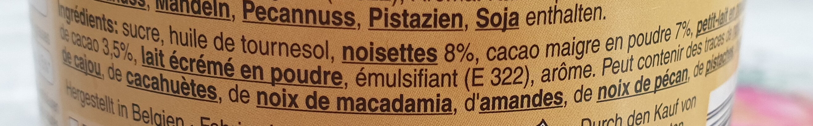 Haselnuss-Brotaufstrich - Ingredienti - fr