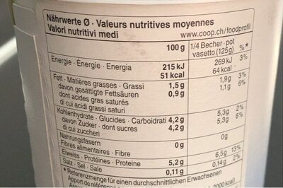 Bifidus jogurt Nature - Valori nutrizionali - fr