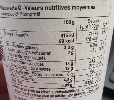 Jogurt Bio Framboise - Nutrition facts - fr