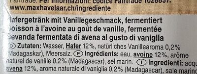 Oat Haferdrink Vanille - Zutaten