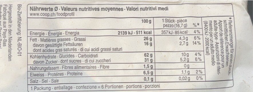 Bio Reiswaffeln Joghurt - Valori nutrizionali - fr