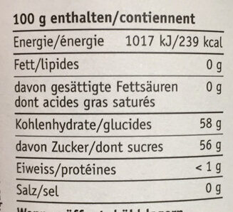 Kirschen Cerises - Tableau nutritionnel
