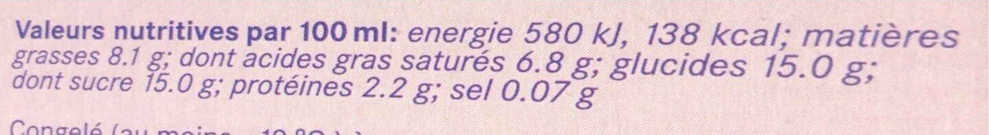Vanille-Himbeer - Valori nutrizionali - fr