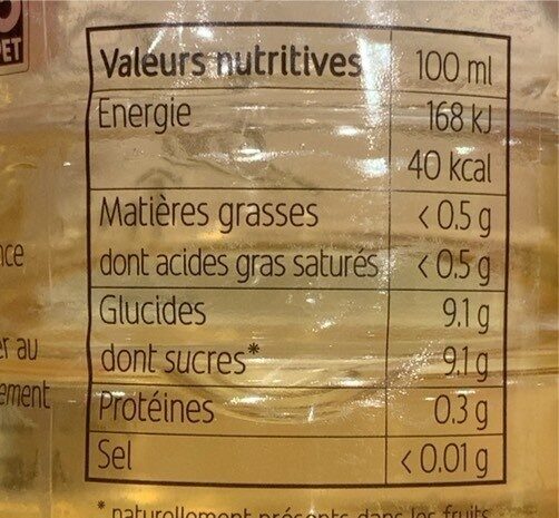 Jus de pomme du Valais - Valori nutrizionali - fr