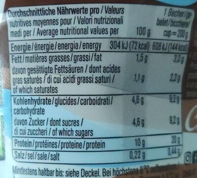 Protein Pudding Choco Mountain - Valori nutrizionali - fr
