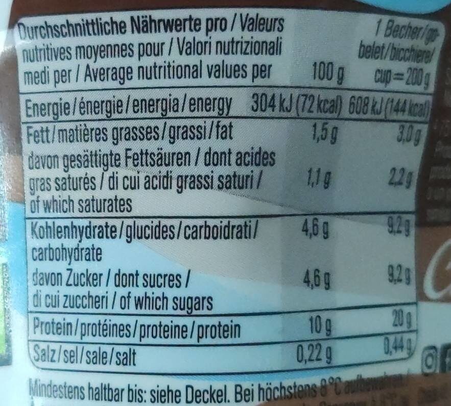 Protein Pudding Choco Mountain - Valori nutrizionali - fr