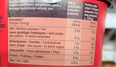 Chili rice - Valori nutrizionali - fr