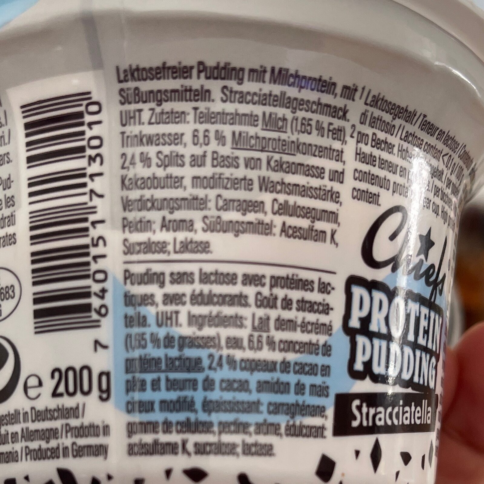 Protein pudding stracciatella - Ingredienti - en