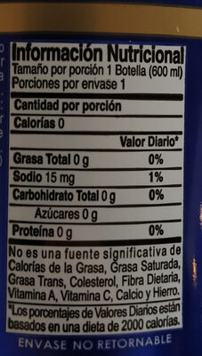 Agua Manantial - Nutrition facts - es