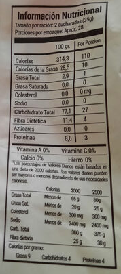 Harina de Maíz Blanca Precocida - Informació nutricional - es