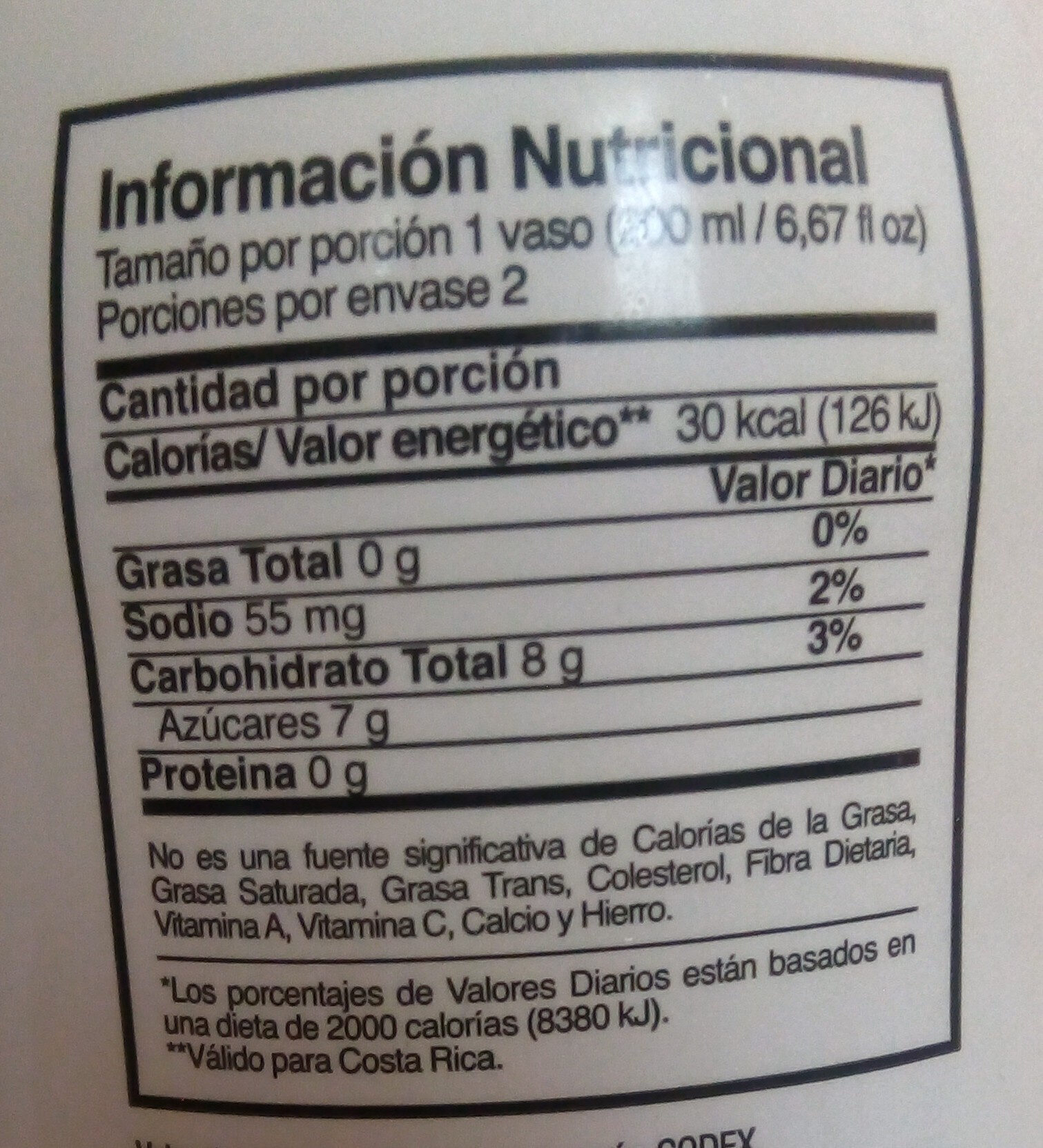 Hatsu Tea Mangostino - Nutrition facts - es