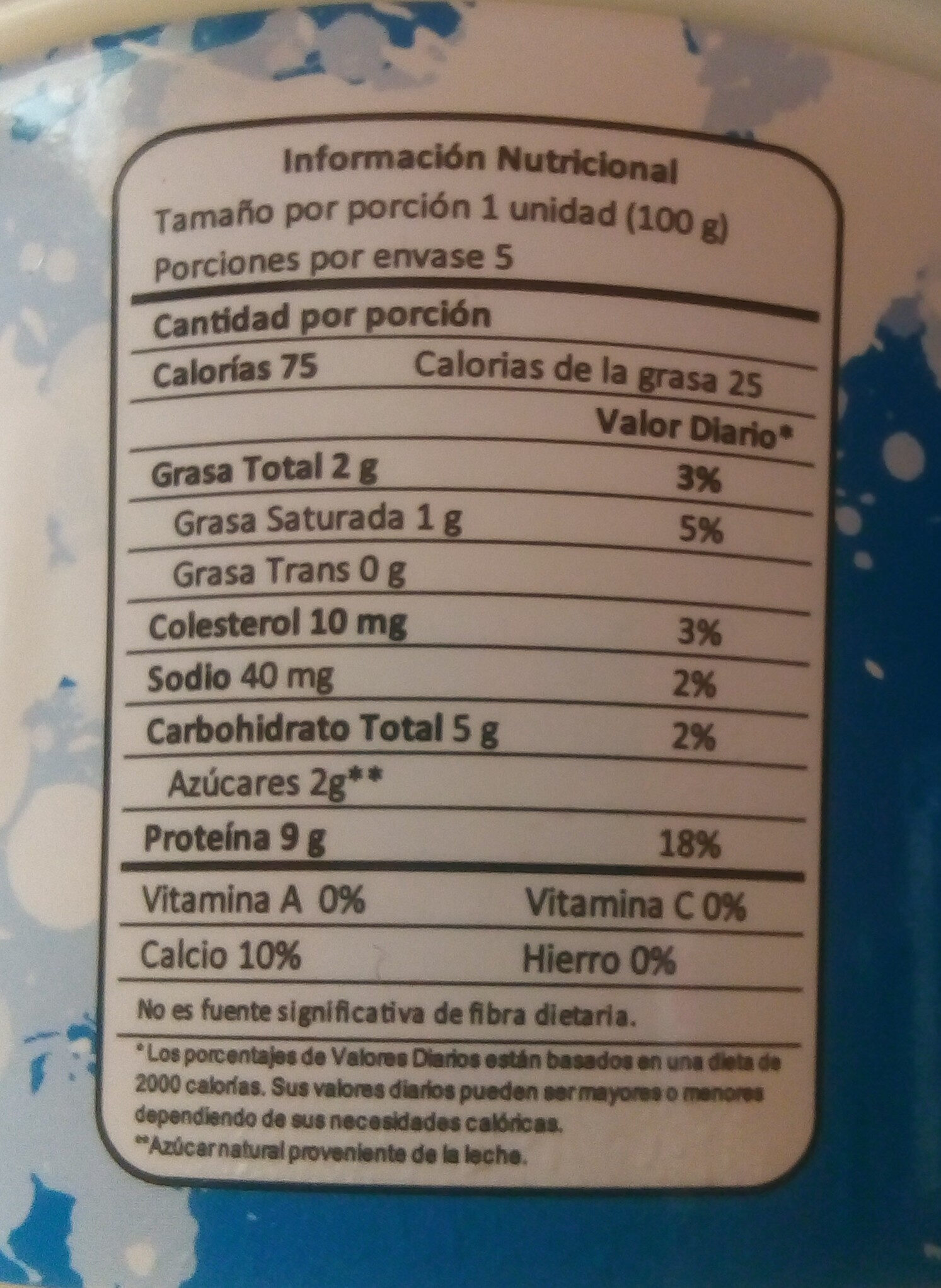 Yogurt Griego - Nutrition facts - es